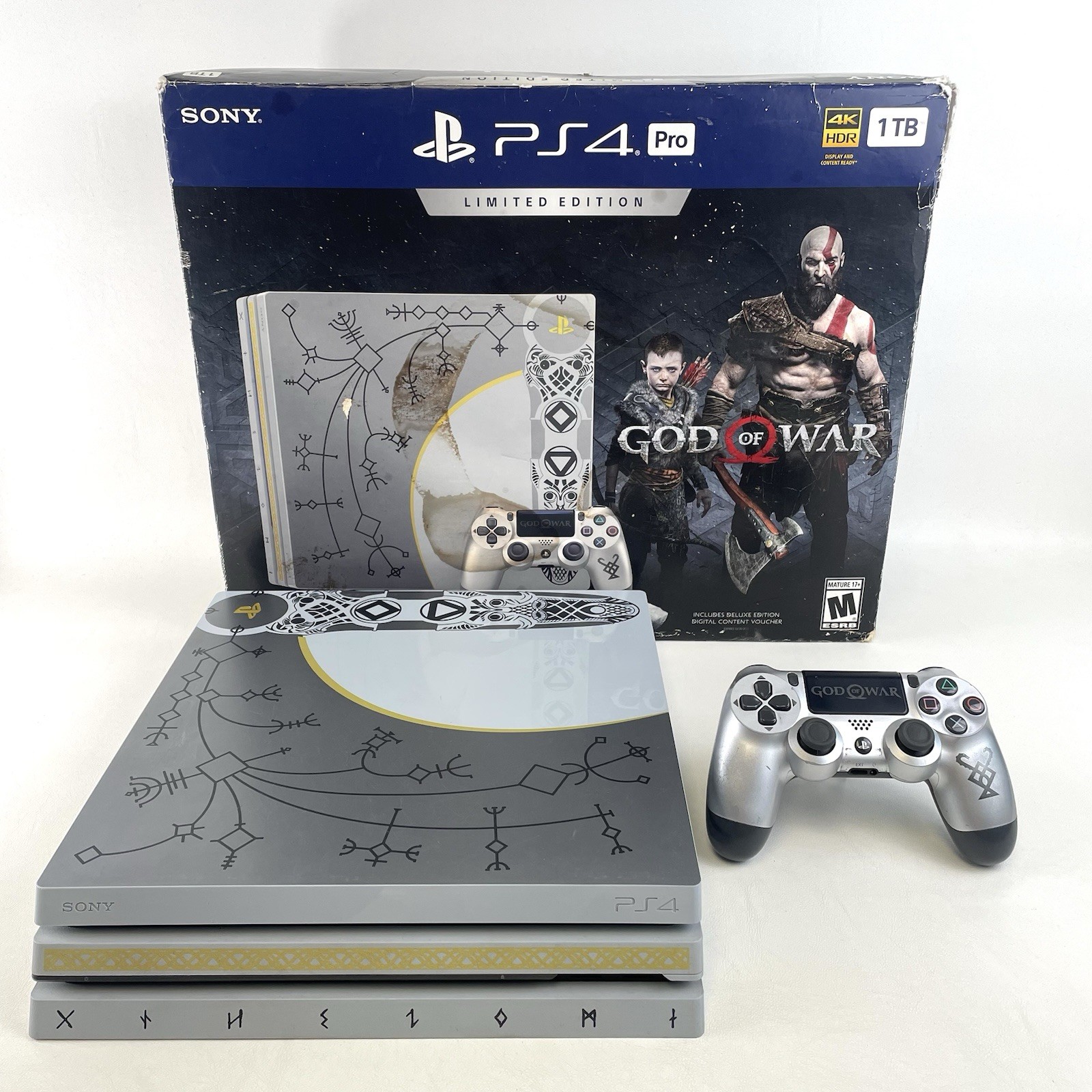 Sony PlayStation 4 Pro 1TB Limited Edition Leviathan Console God of War CIB PS4