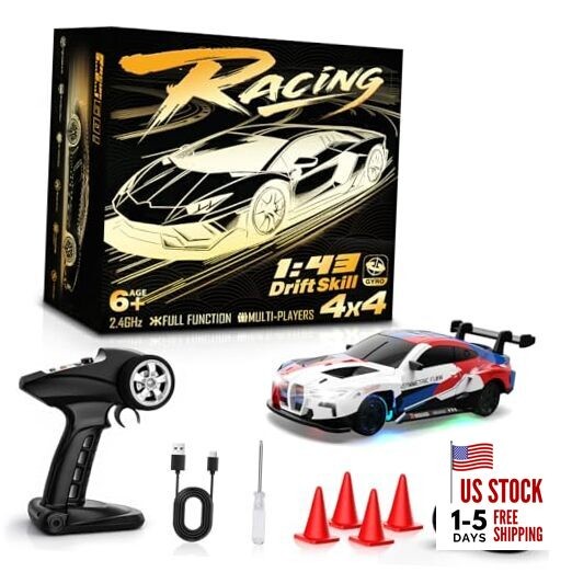 RC Drift Car, 1/43 Mini RC Drift Car with Gyro, 2.4GHz Full Multicolor