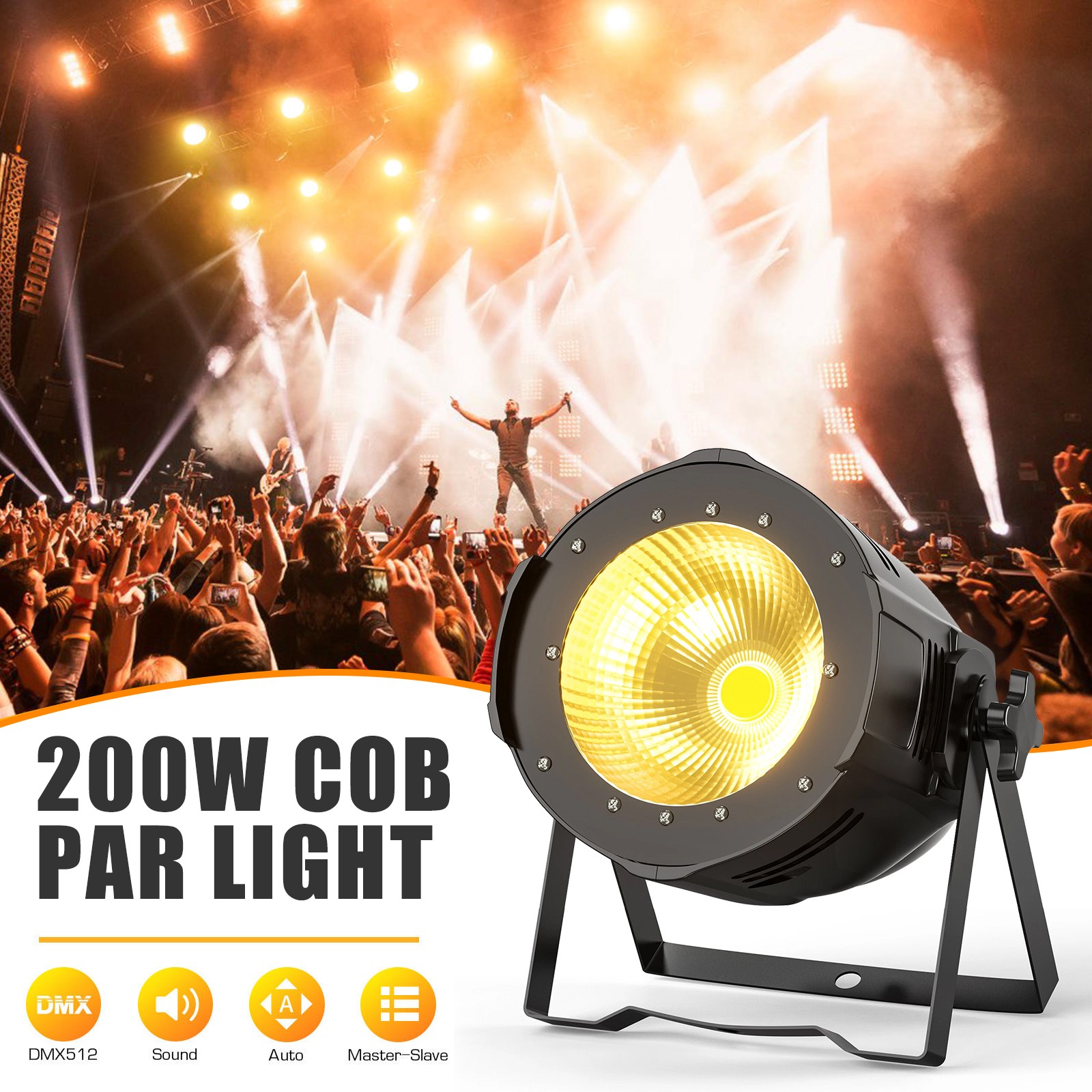200W COB LED Par Light DMX Stage DJ Audience Blinder Light Warm White Cool White