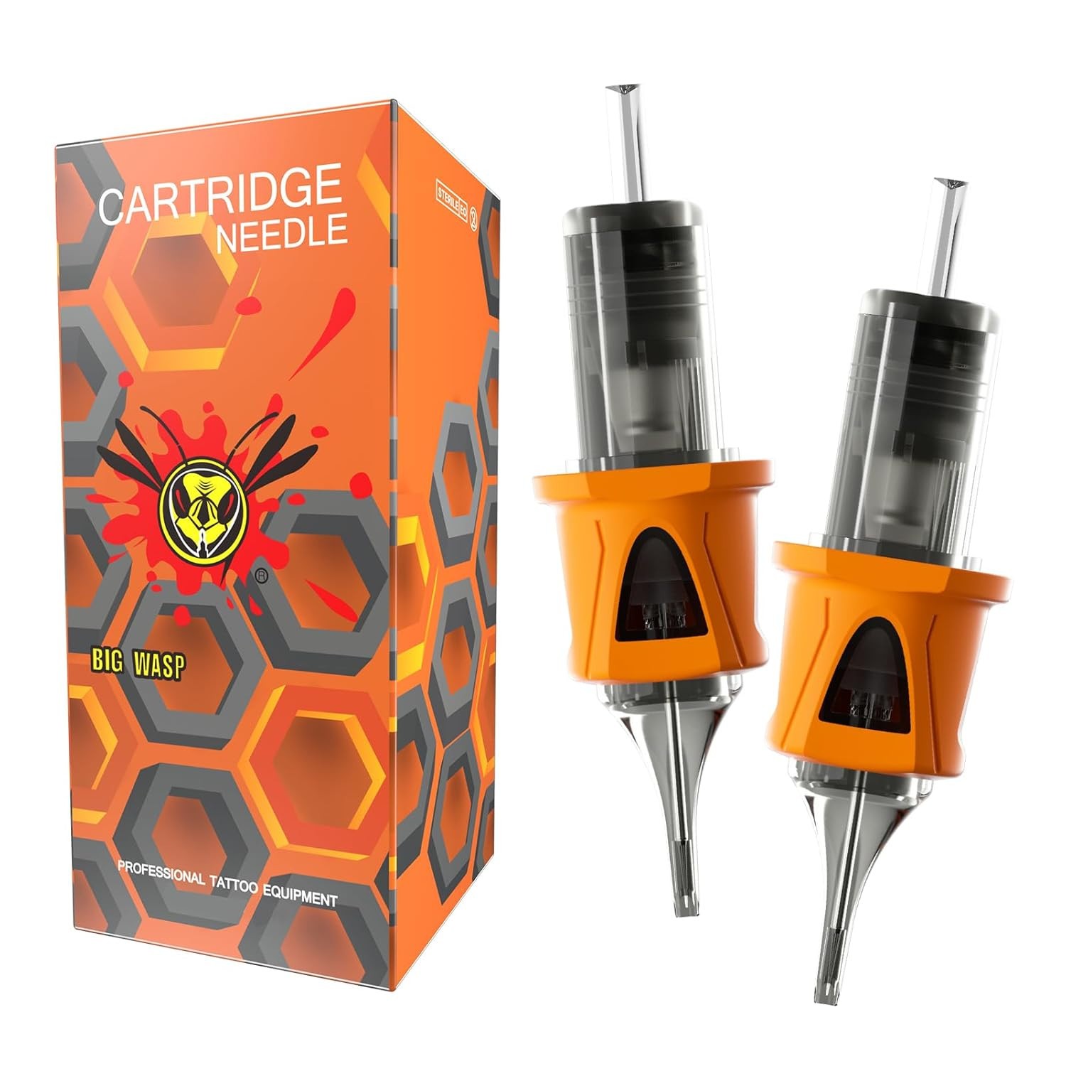 Big Wasp Safety Needles Professional Tattoo Equipment Disposable 50 Cartridges