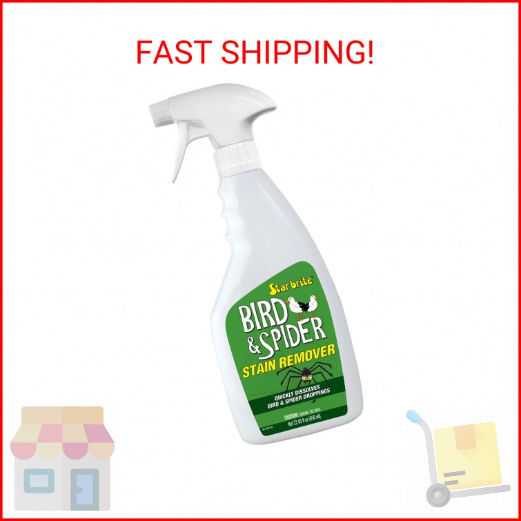 STAR BRITE Spider & Bird Stain Remover Spray - Quickly Dissolve Bird Droppings &