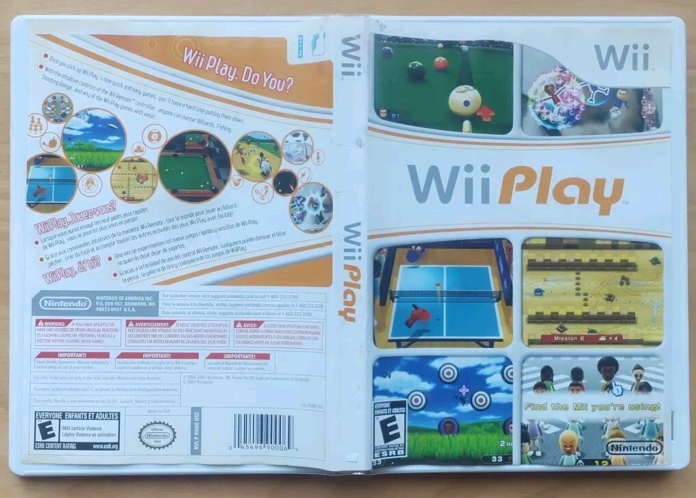 Nintendo Wii Play (2007) Replacement Case ONLY, NO GAME NO MANUAL