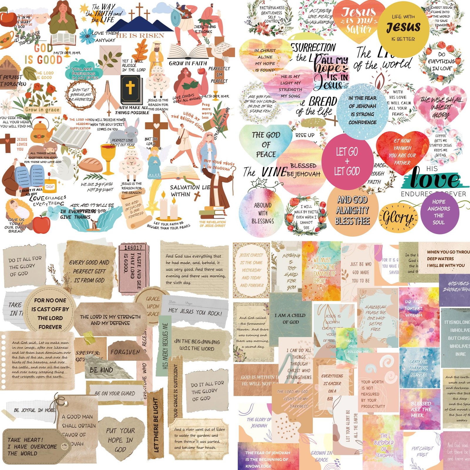 300+ Inspirational Christian Stickers, Waterproof Bible Verse 