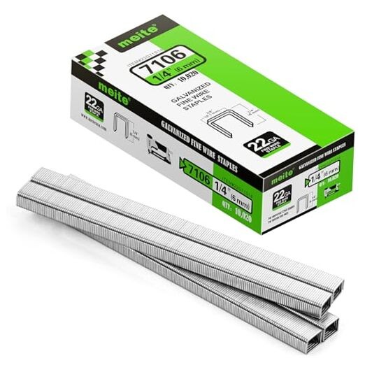  22 Gauge 71 Series 3/8" Crown Wide 1/4" Leg Length 1/4" (6 mm) 1 Box