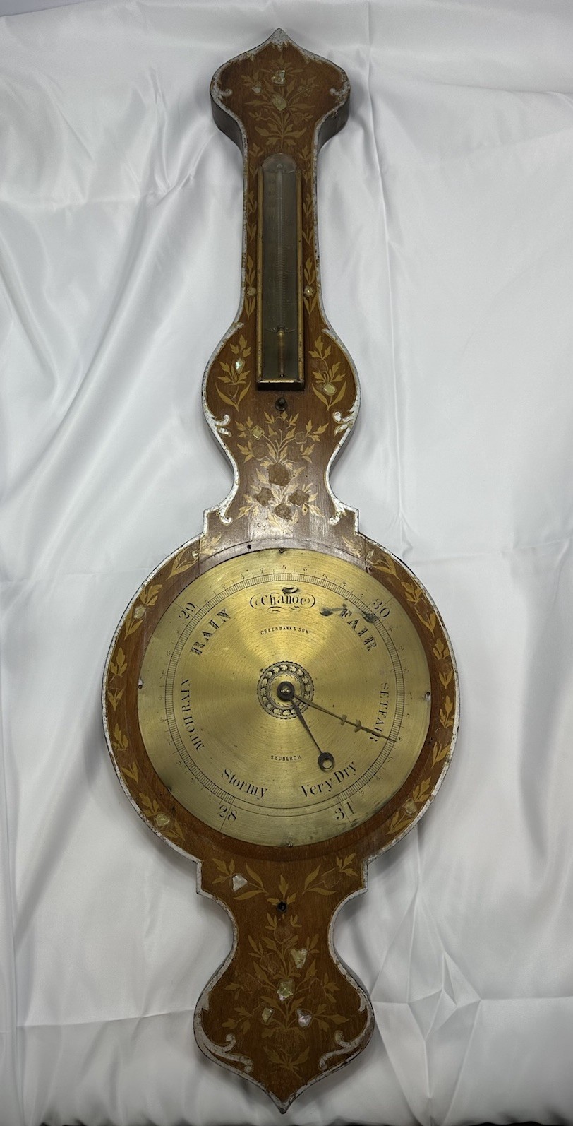 Antique Greenbank & Son Sedbergh Victorian Weather Station Barometer Thermometer