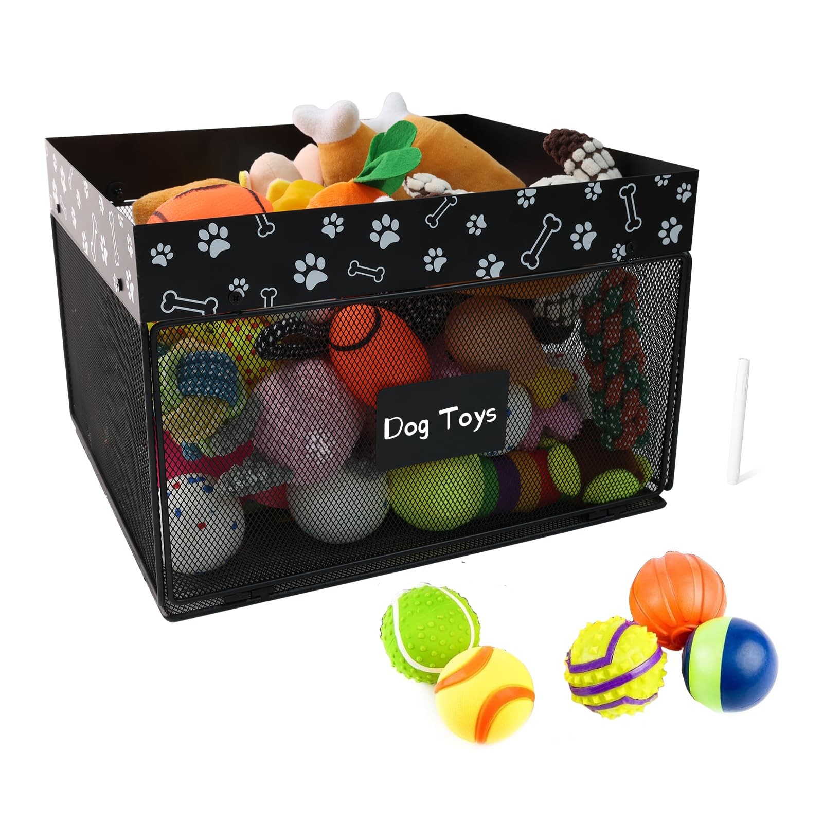 Indestructible Dog Toy Basket,Chew Proof Metal Dog Toy Box,Large Dog Toy Bin ...
