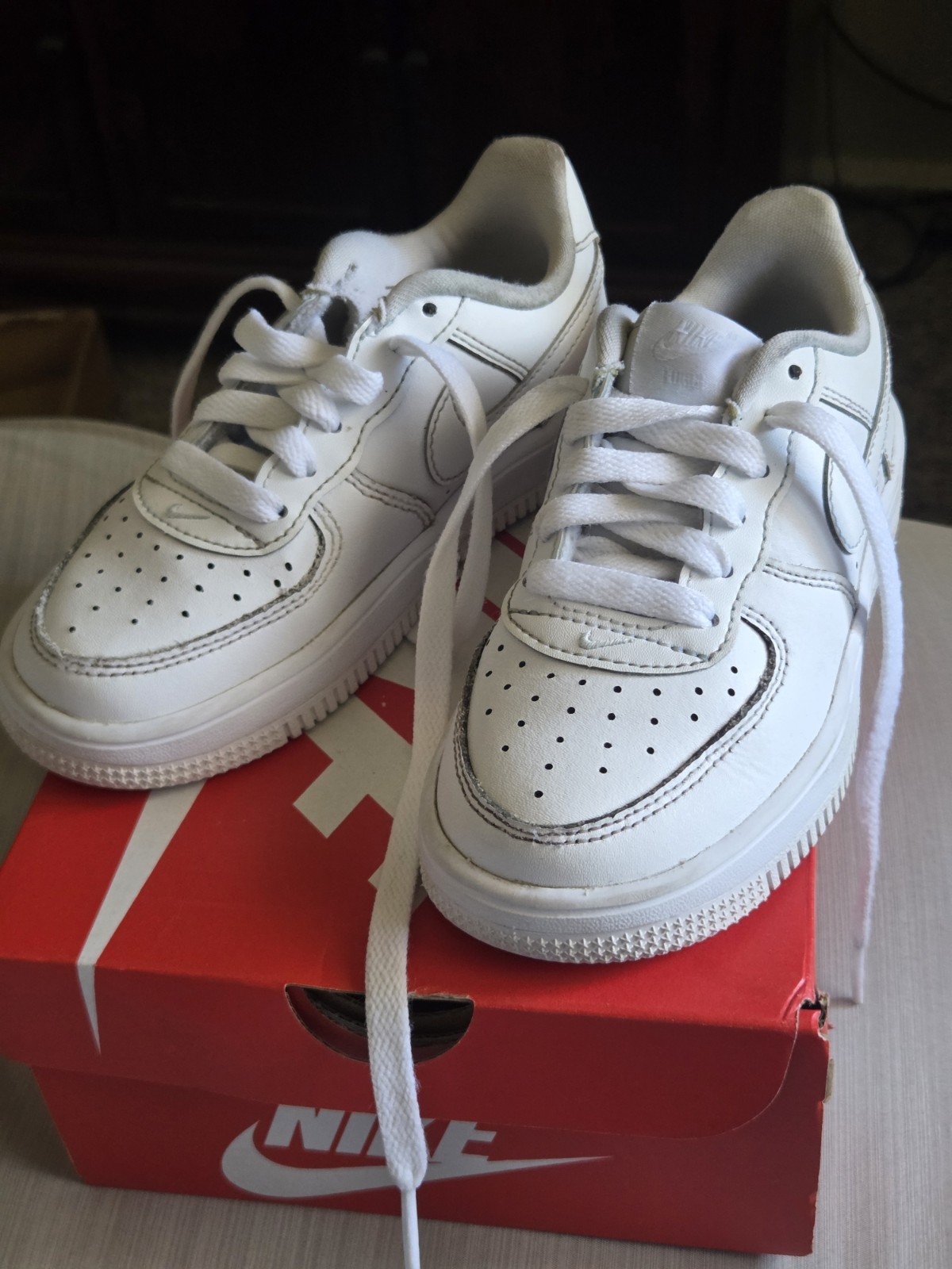 Nike Air Force 1 Low White/White 12C – Classic Kids Sneakers