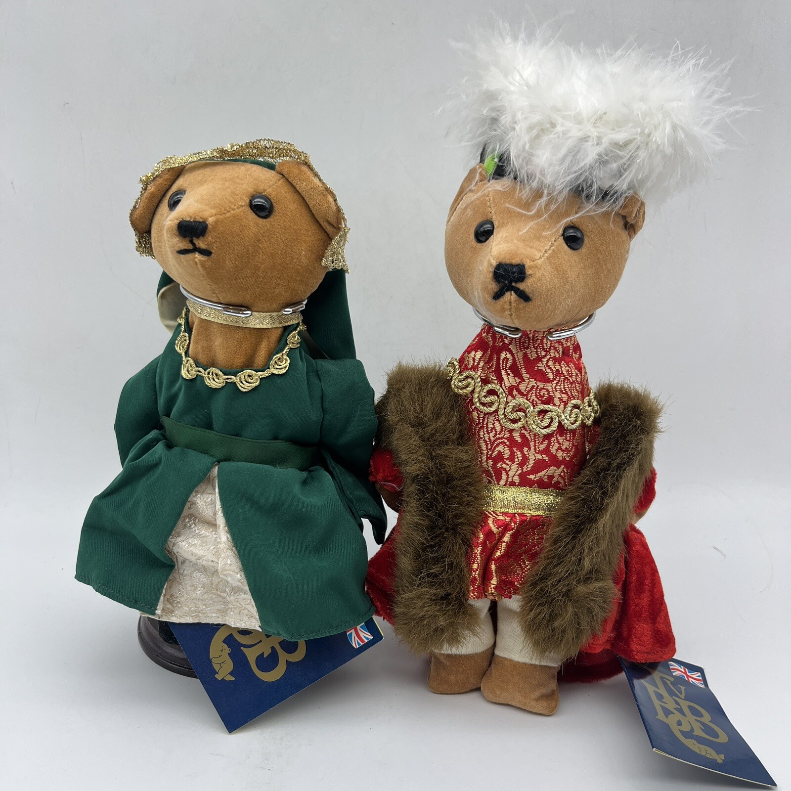 Velveteen Bean Bear Company Lot of 2 With Stands