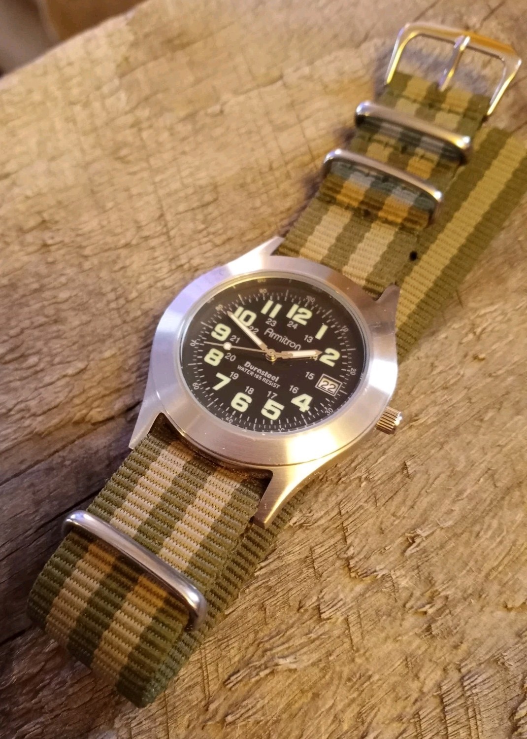 Vintage Armitron Steel Military Quartz Men's Watch  MINT SERVICED