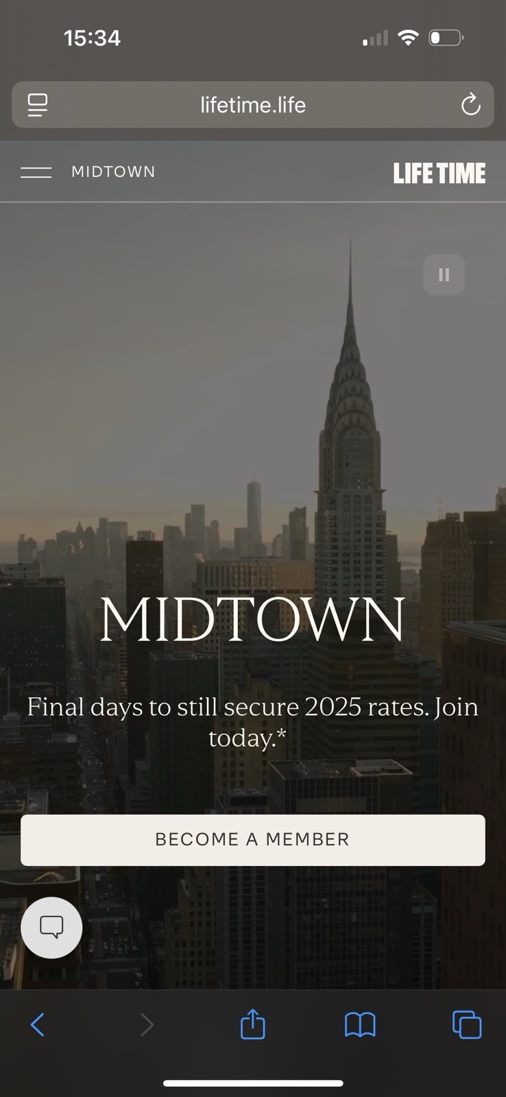 One (1) Life Time Midtown Day Pass