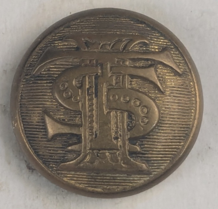 c1900s -  Illinois Traction System Railroad Worker Uniform Button  - M2B