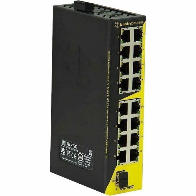 Brainboxes SW-7617 Hardened Industrial 16x 10/100 & 1x SFP Ethernet Switch