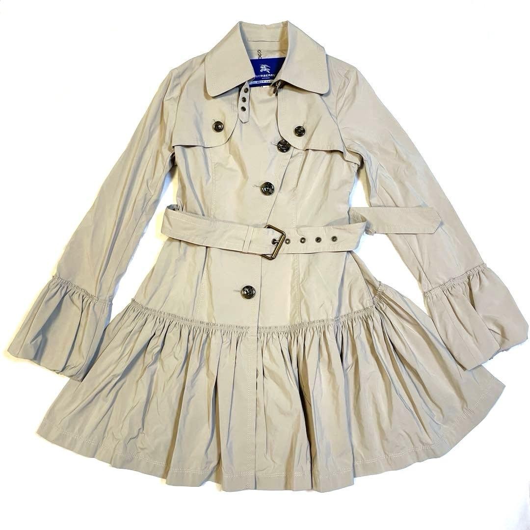 Burberry Blue Label Check Trench Coat Beige Size 38 From Japan