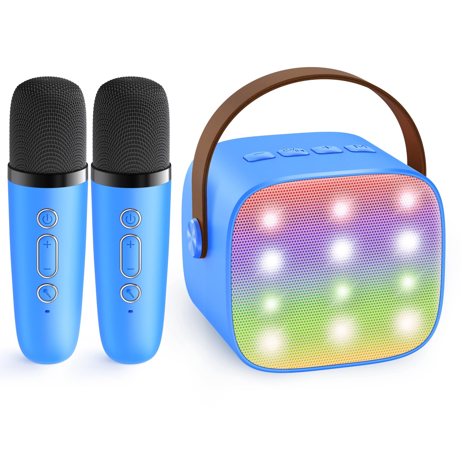 Mini Karaoke Machine for Kids Adults, Portable Bluetooth Speaker with 2 Wirel...