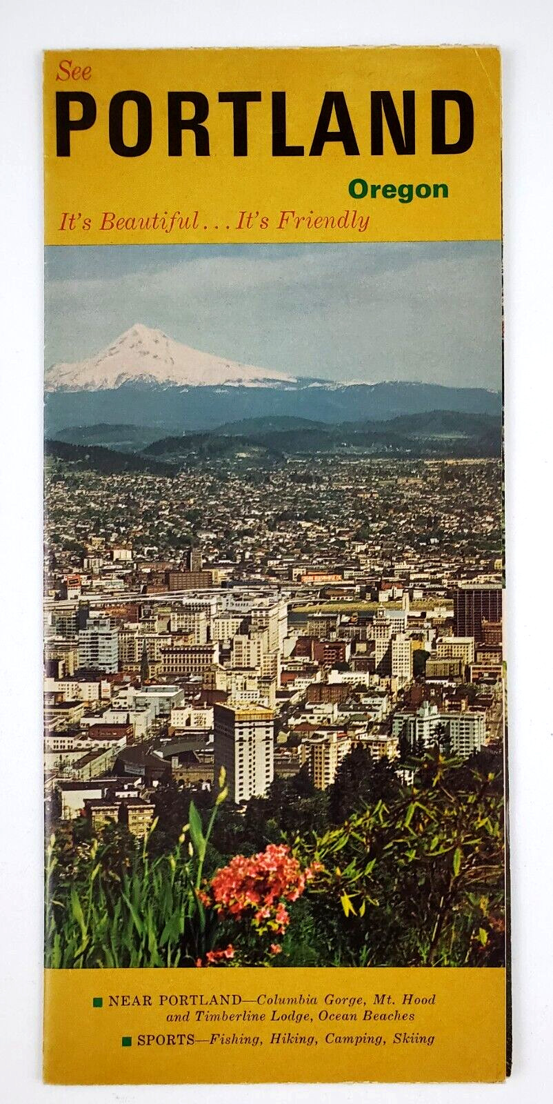 1960s Portland Oregon OR Mt Hood Downtown Tourist Guide Vintage Travel Brochure