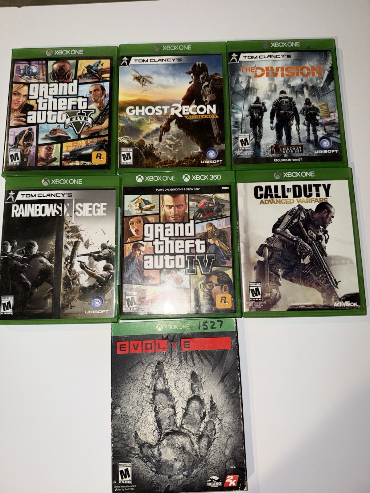 Rockstar, Ubisoft, Activision Xbox One & 360 Game Lot GTA, Tom Clancy, COD