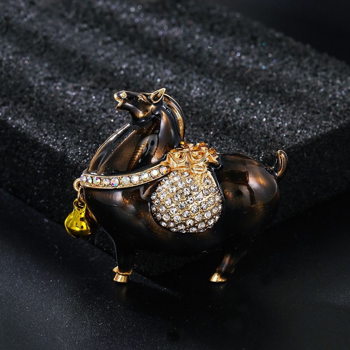 Zodiac Horse Brooch Enamel Rhinestone Vintage Exquisite Lapel Pin Accessory