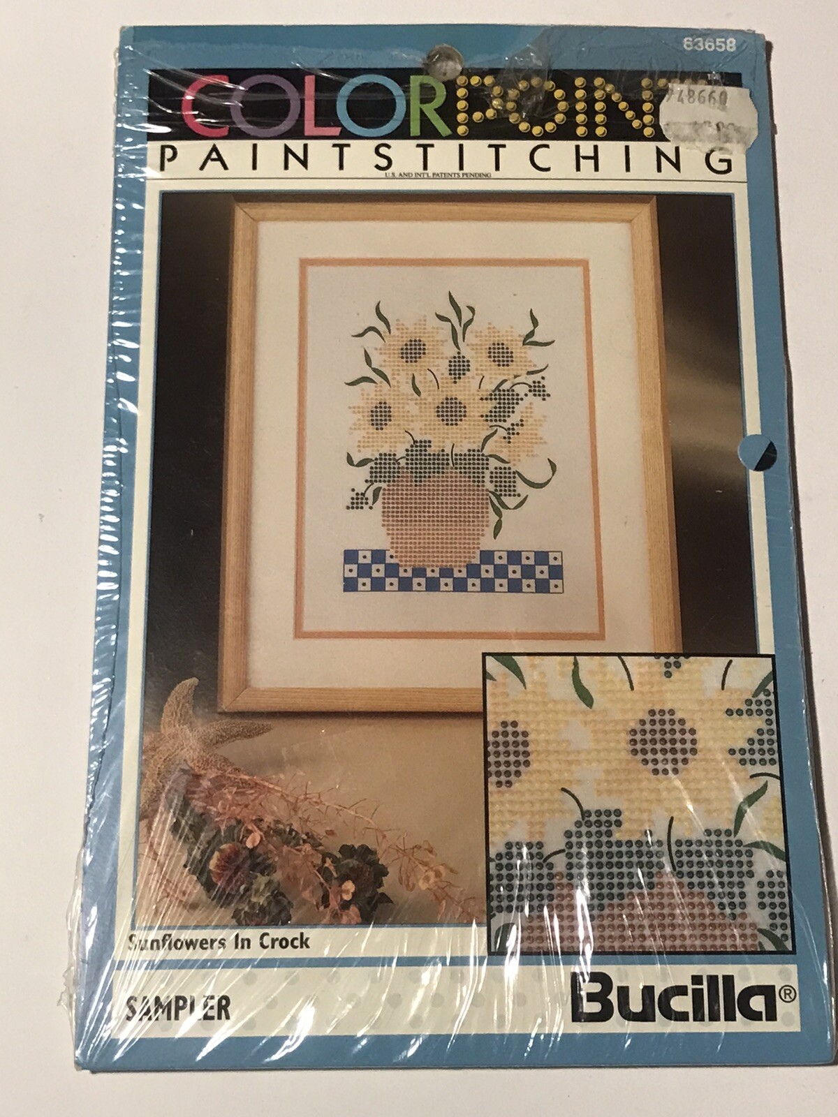 Bucilla Colorpoint Paintstitching Sampler Sunflowers in Crock #63658 NIP