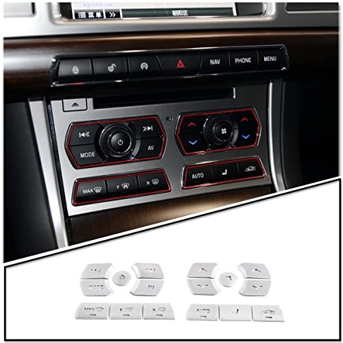  Air Condition Button Cover Trim Fit for Jaguar XF 2012‑2015, Aluminum Silver
