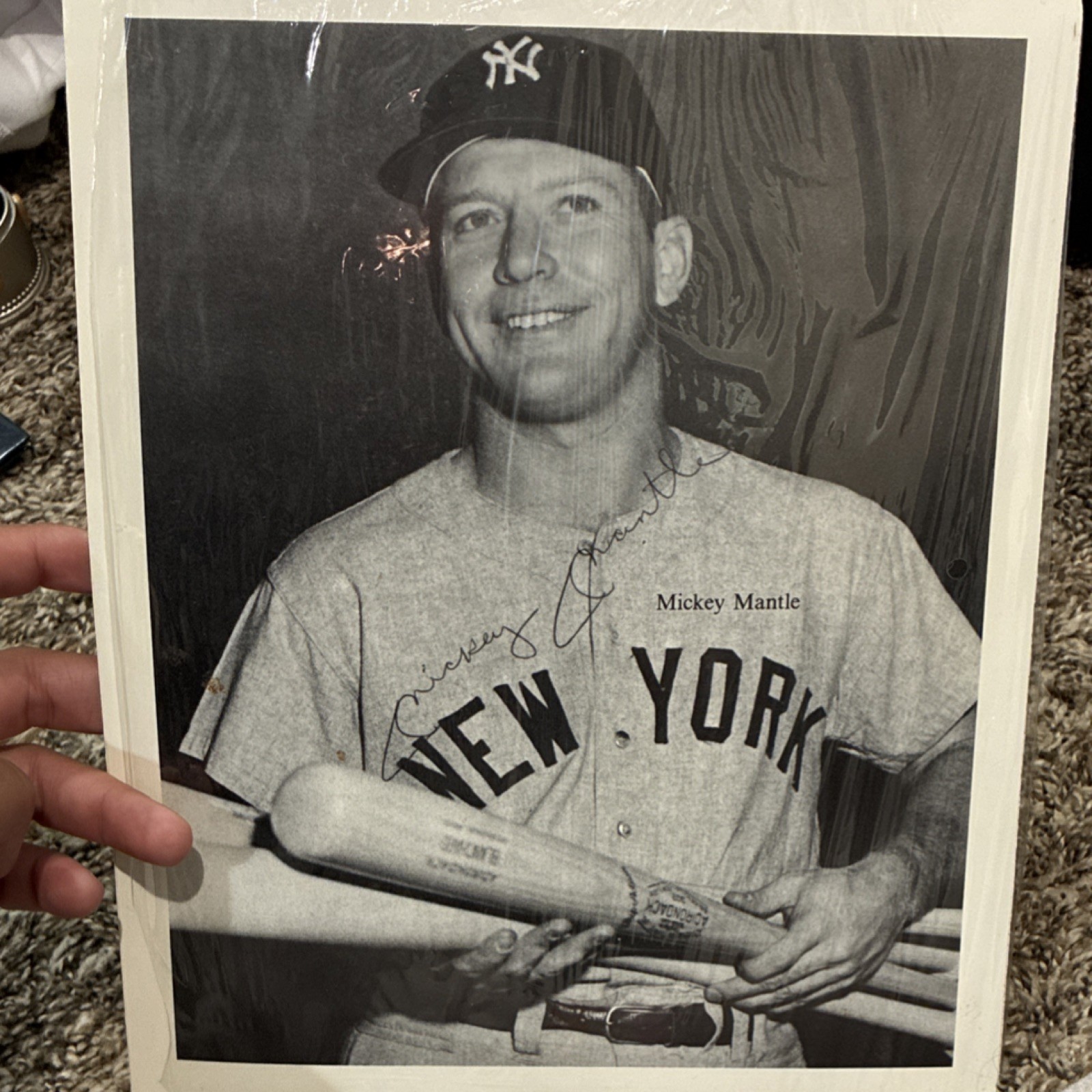 Mickey Mantle New York Yankees Signed Authorized Reprint Photo Autograph