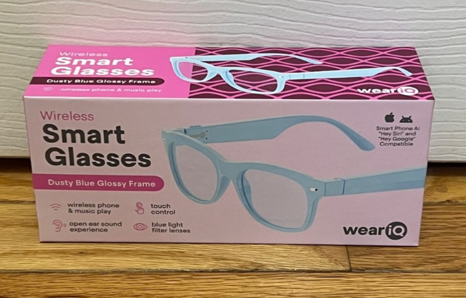 BRAND NEW-WeariQ Bluetooth Smart Glasses, SS-DustyBC1-Dusty Blue Glossy Frame