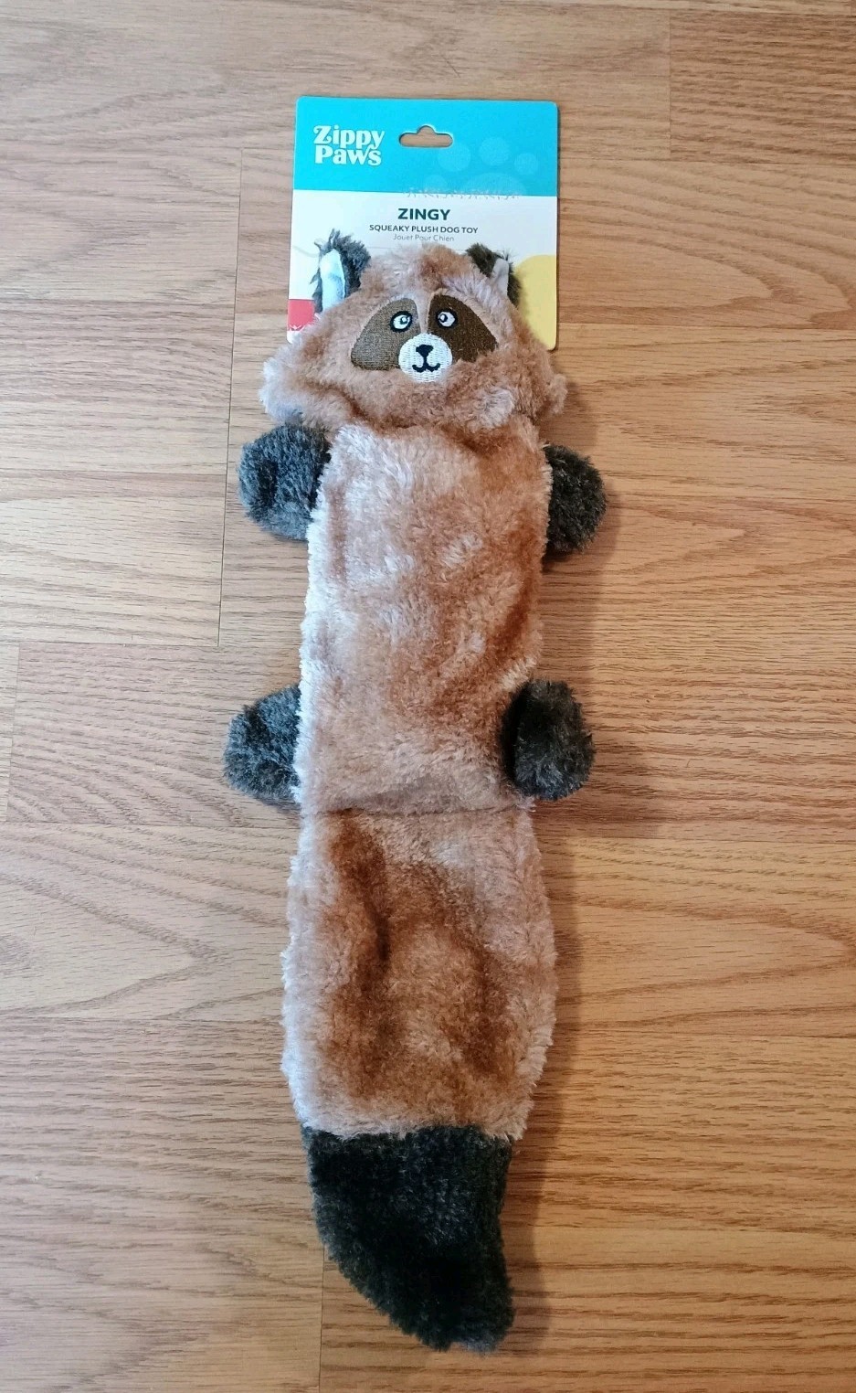 Zippy Paws Plush Zingy Beaver Squirrel Fox Brown Pet Dog Toy Squeaks 14" NEW