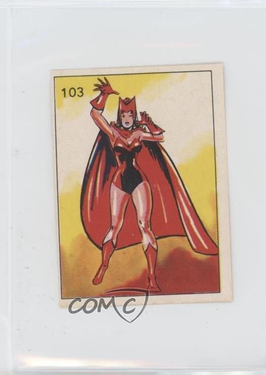 1980 Marvel Super Hero Stickers Venezuela Scarlet Witch #103 13x3