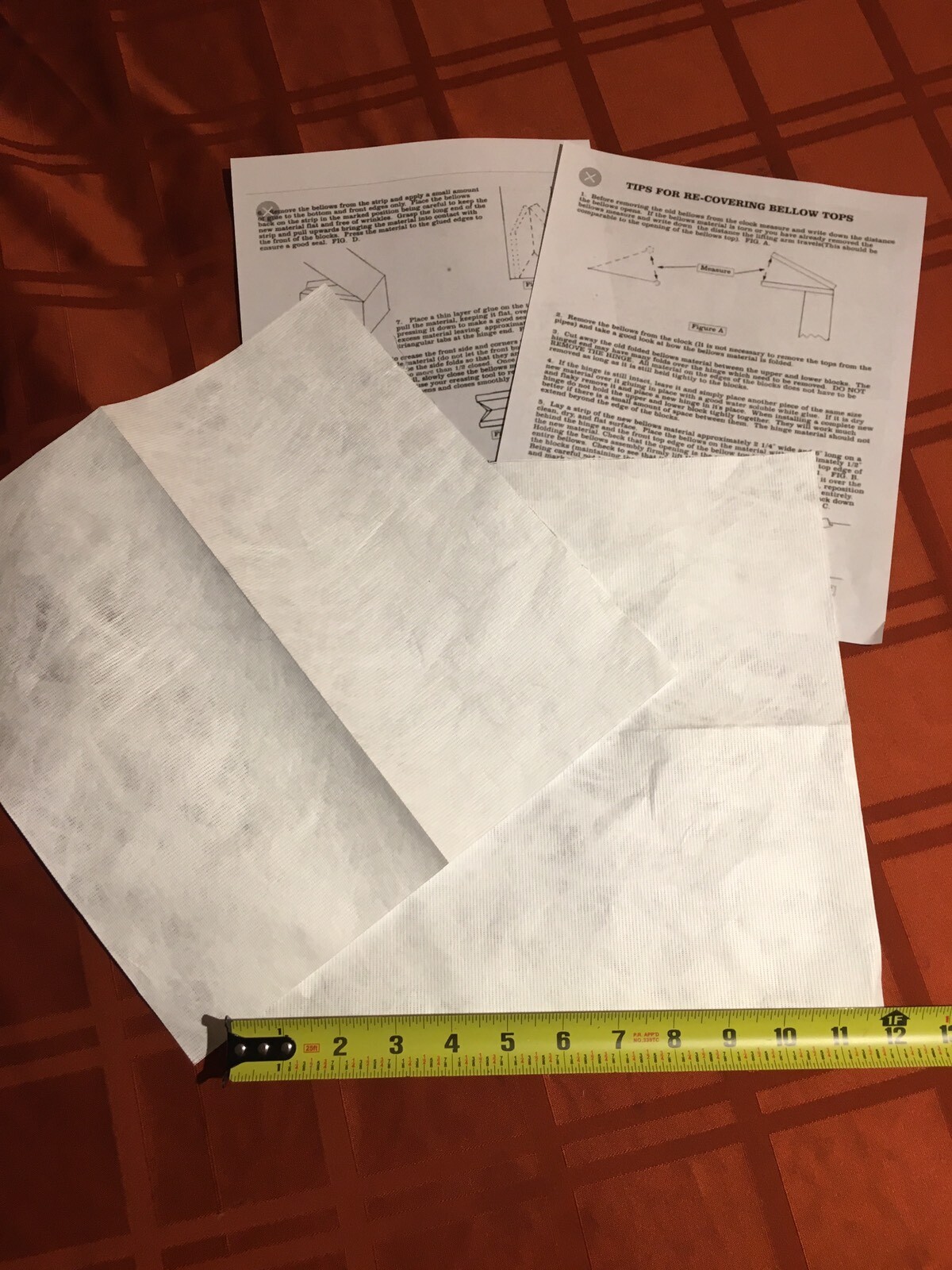 Cuckoo Clock Original Paper Bellow 12” X 12” With Instructions.(2  Units Paper)