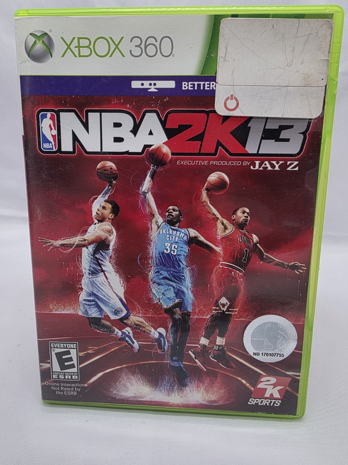 NBA 2k13, Xbox 360,  no manual, broken outter case. 