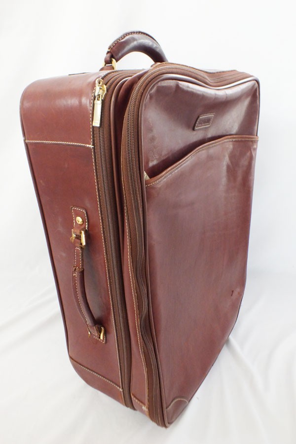 Hartmann Belting Leather 22" Carry On Roller Suitcase Luggage CLEAN Rich Brown