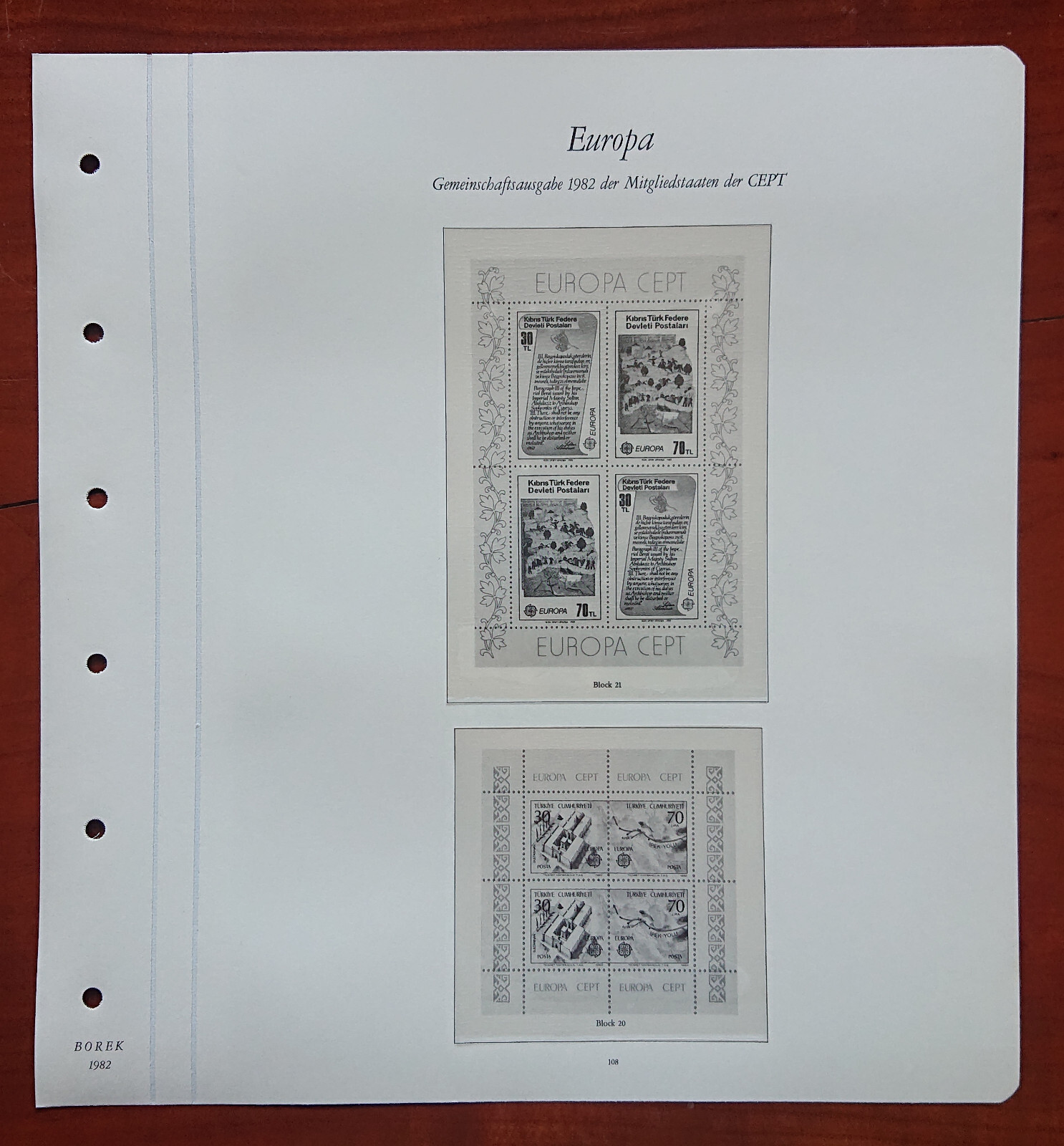 Vordruckblatt Europe Sinking Joint Issue 1982 Mitgliedstaaten Cept Turkey
