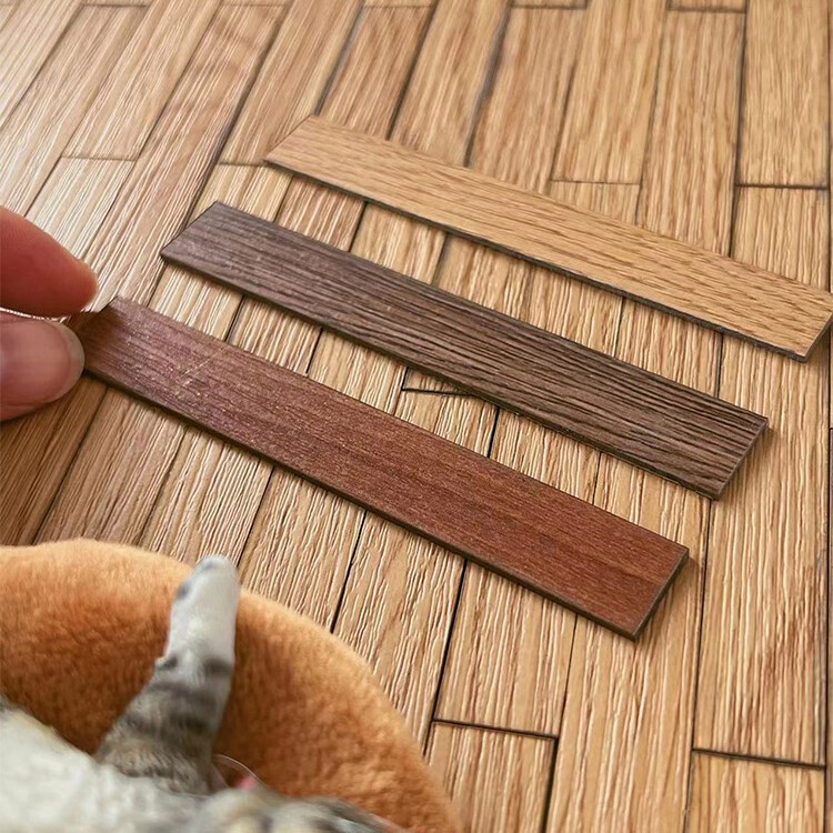 40PC 1:12 Scale Dollhouse Splicing Floor Miniature Wooden Planks Decor Accessory