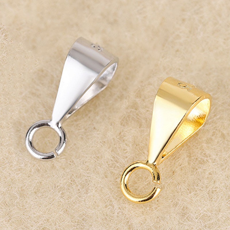 Smooth Simplicity Pendant Bail Connector Sterling Silve Open Loop DIY Jewelry