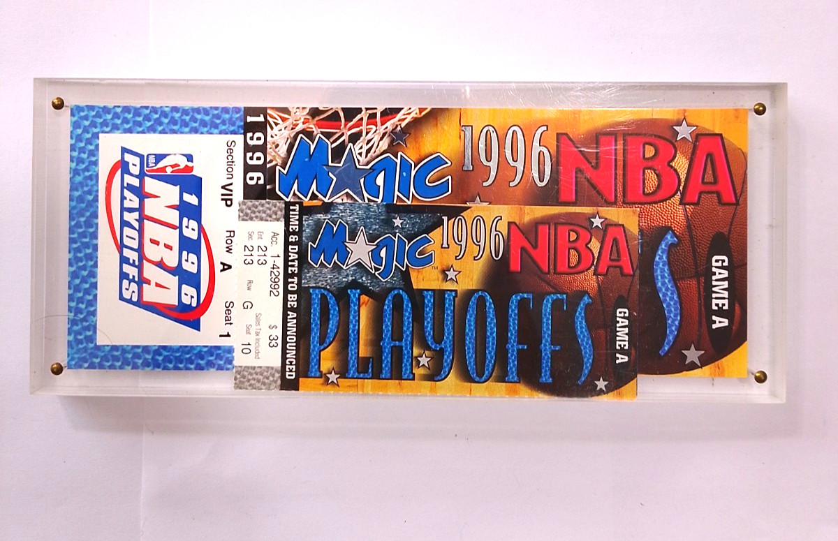 1996 NBA Orlando Magic playoff game VIP ticket in hard sleeve