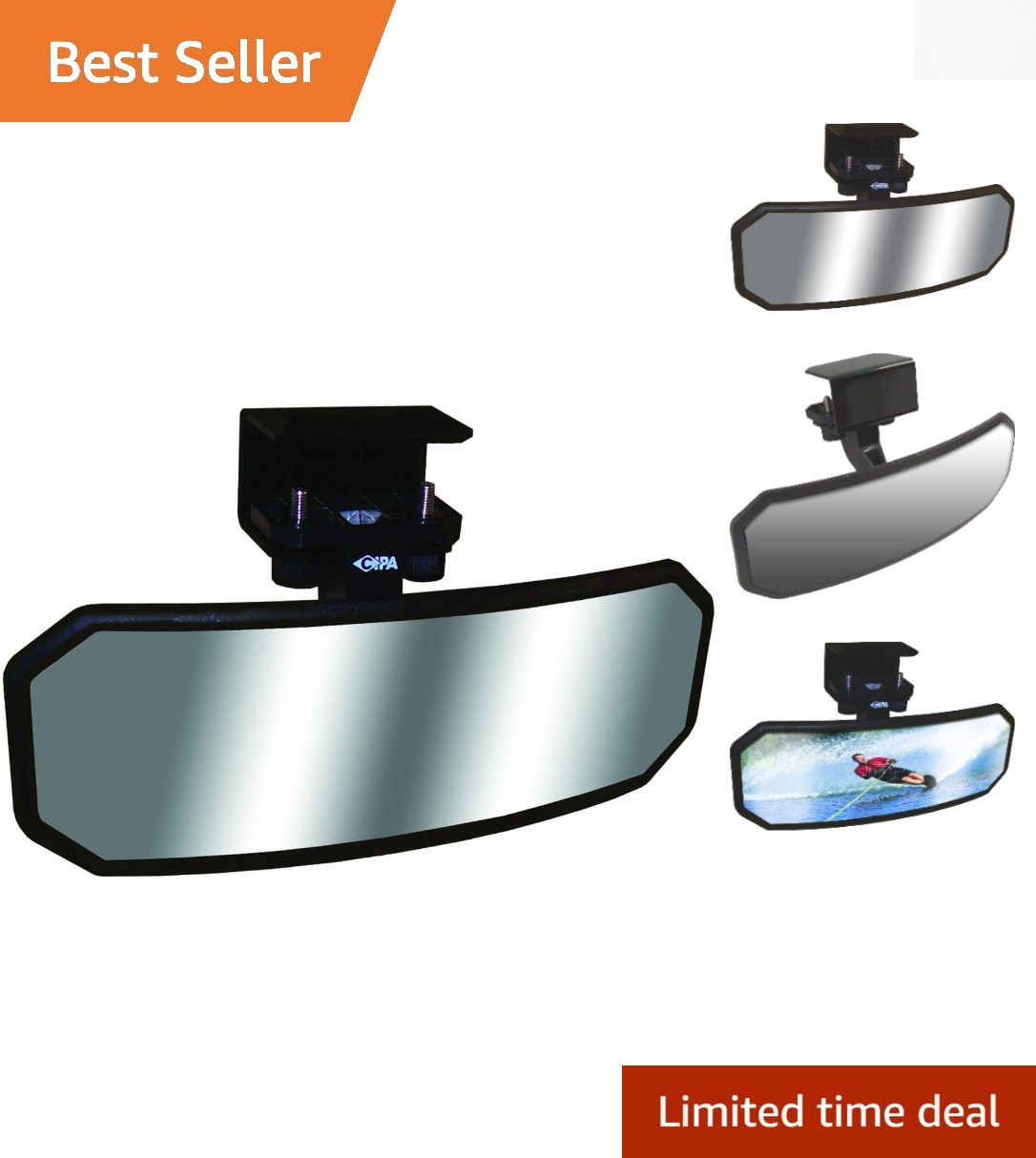 Sleek 2.5" x 8" Adjustable Marine Mirror - Enhance Visibility for Your Boat