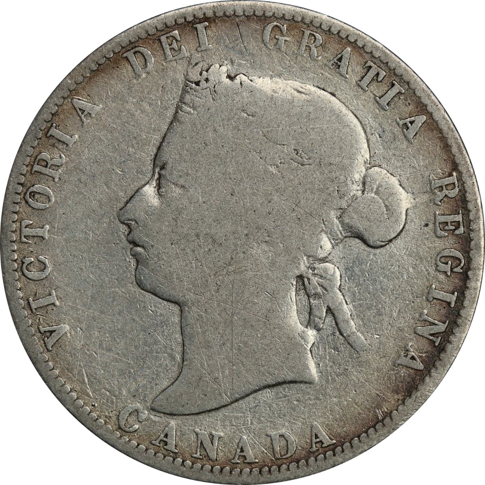 Canada 1872H 25 cents Queen Victoria in archival holder with printed insert