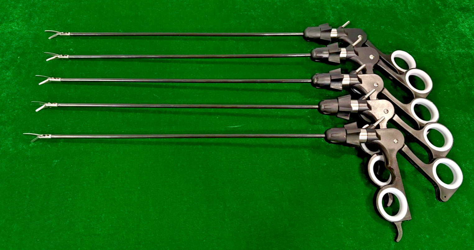 5pc Laparoscopic Curved Scissor 5mmx330mm Cutting of Tissues Reusable Instrument