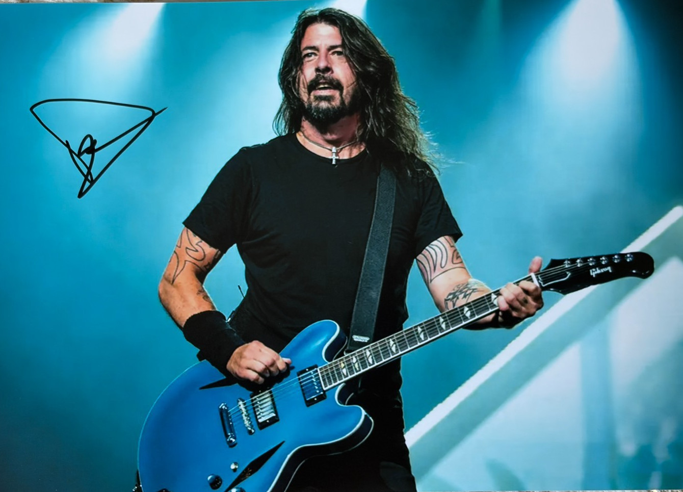 Dave Grohl Hand Signed Foo Fighters Guitarist Photo A4 NEW STOCK COA PSA QO CARD