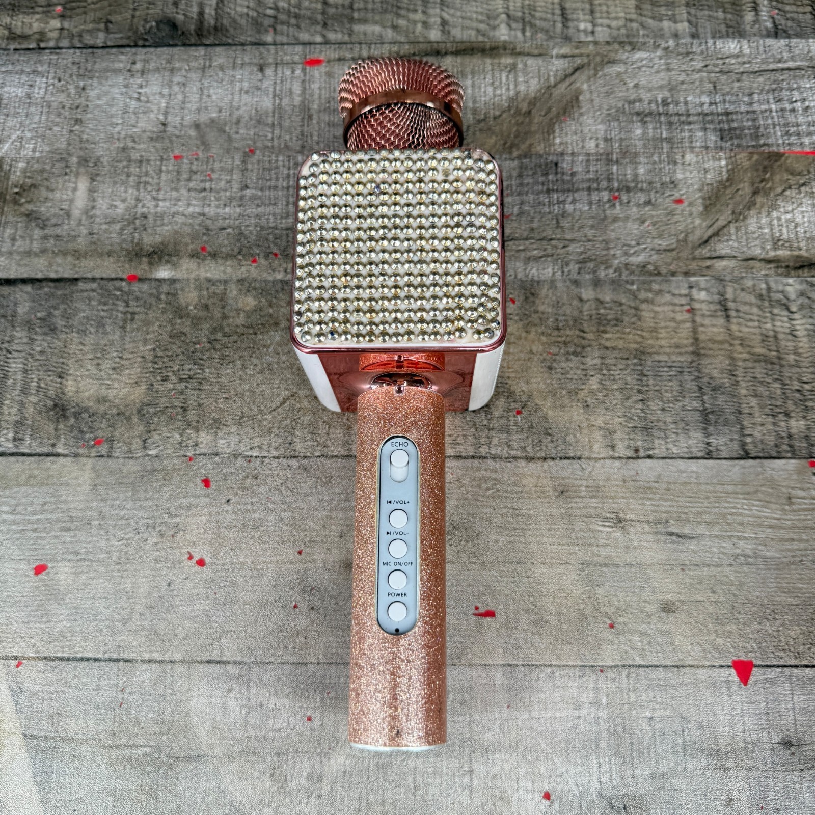 Pop Solo Bluetooth Karaoke Microphone RoseGold Works