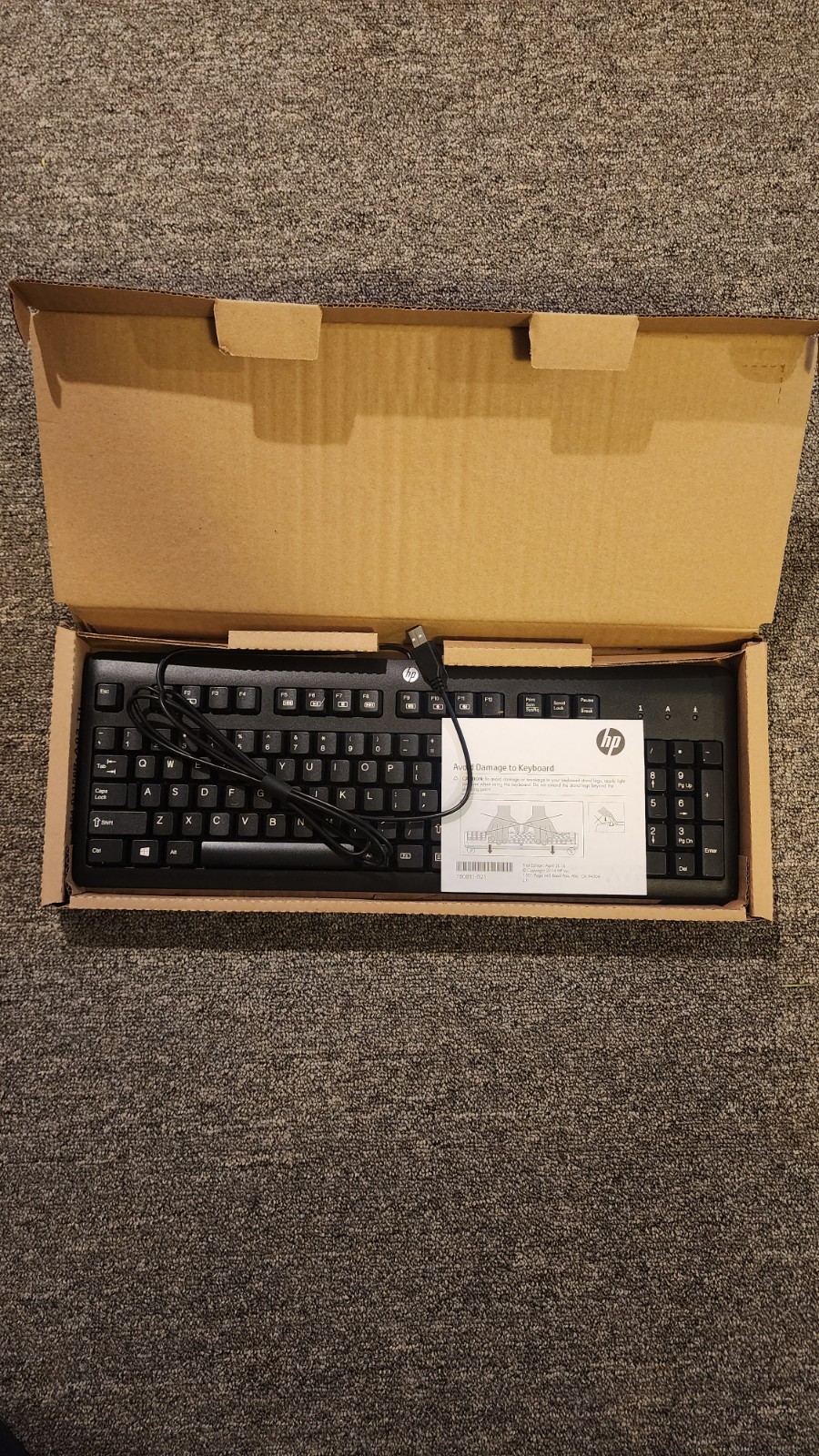 HP 672647-003 KU-1156 Wired Standard USB Desktop Keyboard - Black - Brand New
