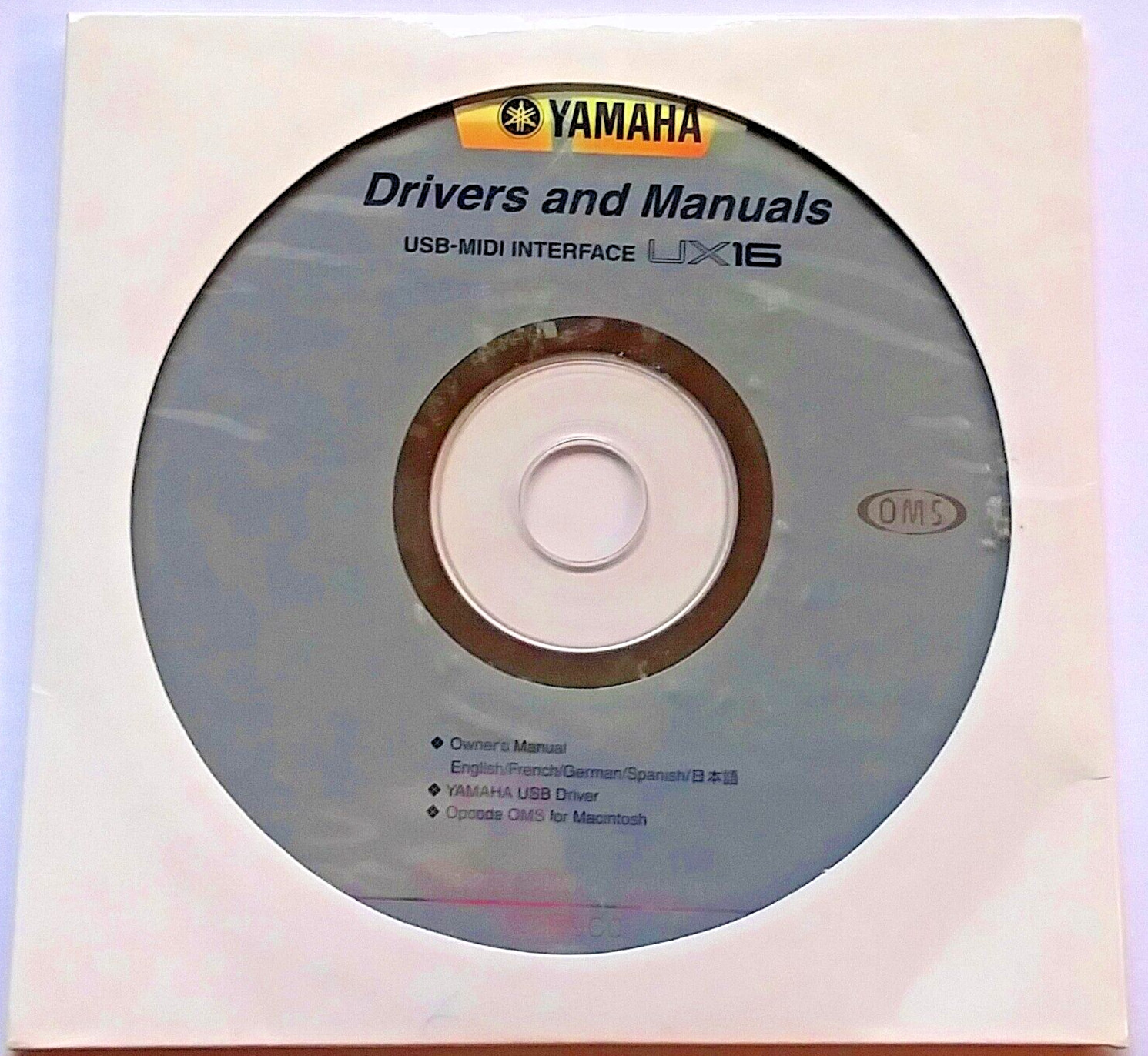 Yamaha Accessory CD-ROM: Drivers & Manuals for Use with UX16 USB-MIDI Interface.