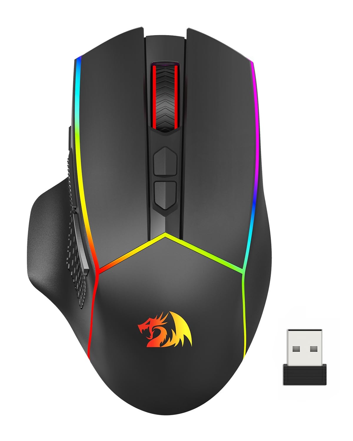 Wireless Gaming Mouse, Tri-Mode 2.4G/Bluetooth/USB-C, 8000 DPI, RGB, Ergonomic