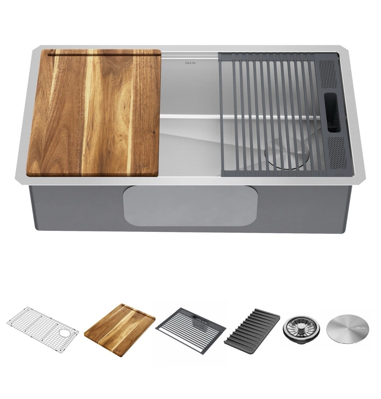 Delta 95B932-32S Lorelai 32” Workstation Kitchen Sink Undermount - Stainless