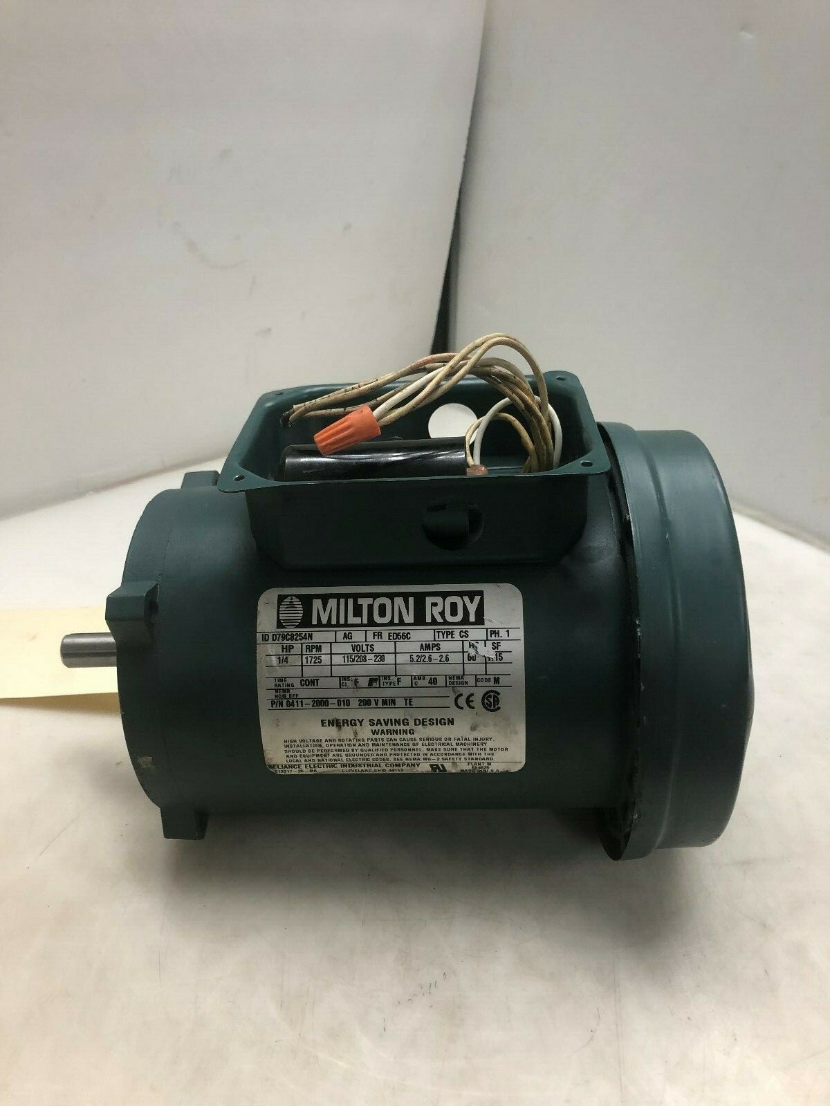 MILTON ROY MOTOR  D79C8254N  1/4 HP 1725 RPM   115/208-230  FR ED56C 