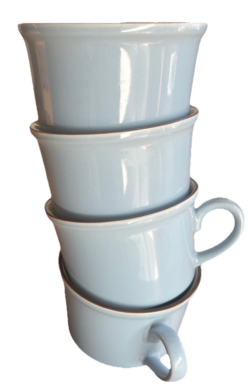 4 Vintage Mikasa Jewel Stone Blue Cloud Tea Cup Mug MS550