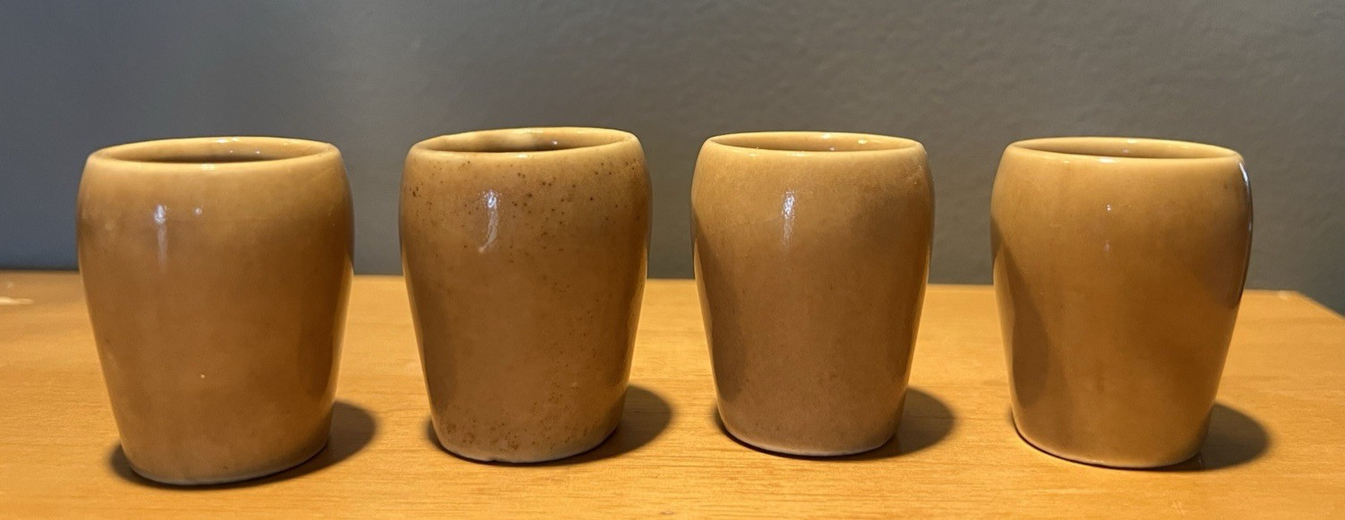 Antique German Pottery Shot Glasses Set of 4