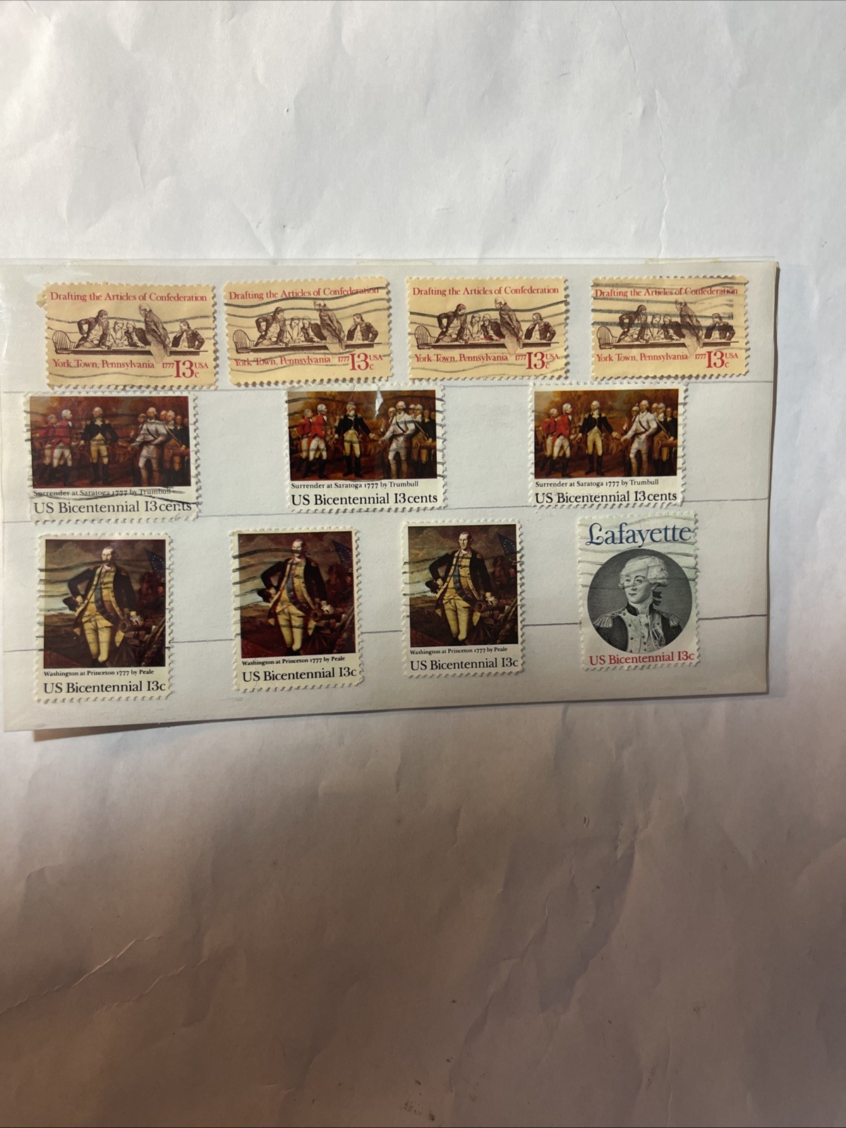 US Bicentennial Commemorative Stamps Stamps Collection Washington Saratoga