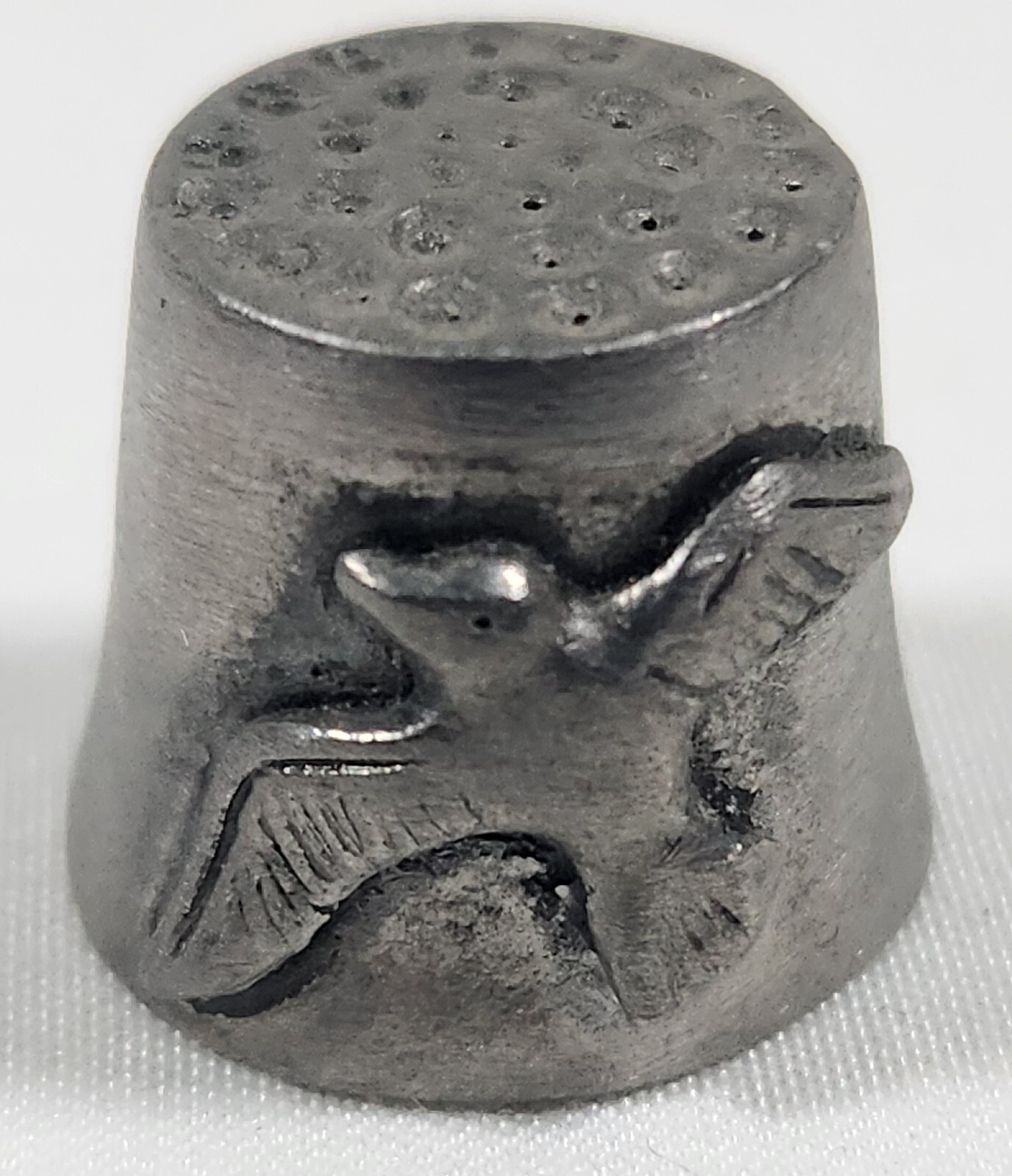 Vintage Pewter Signed 1991 Bird Thimble Nautical Beach