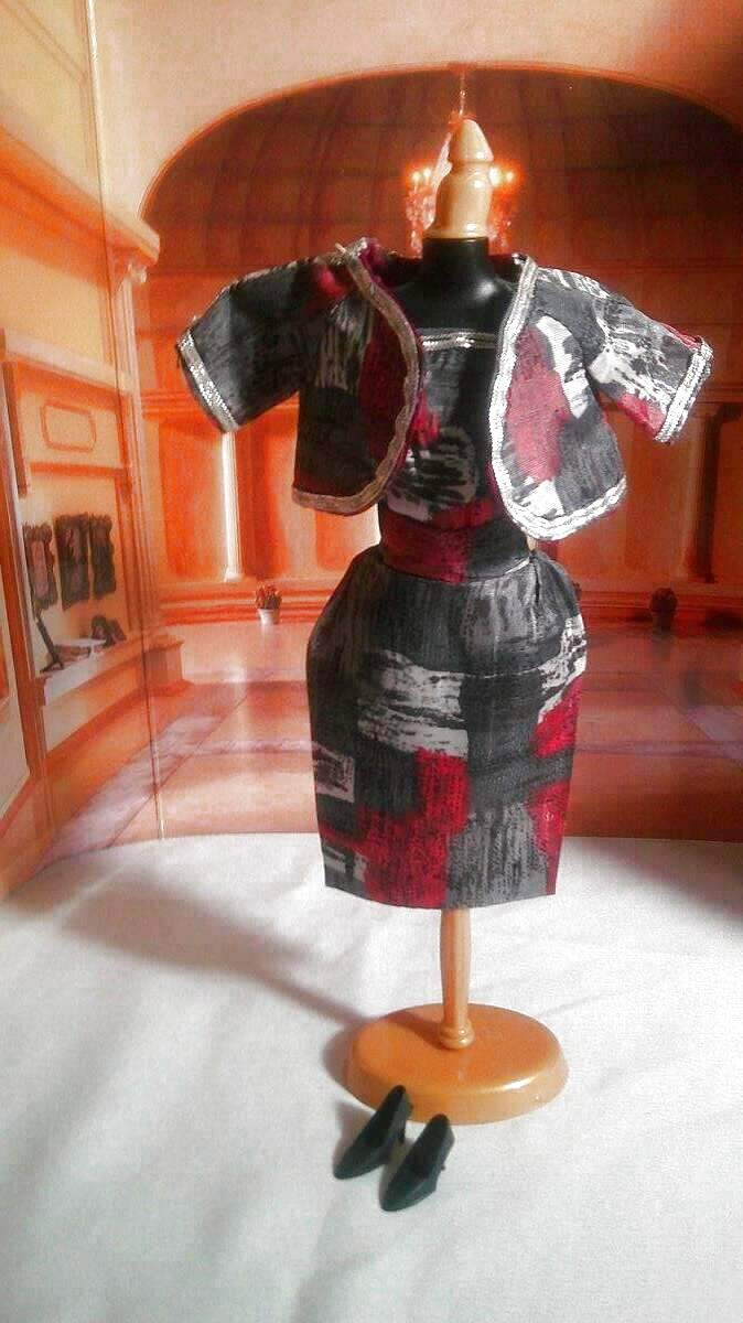 VTG BARBIE DOLL DRESS W/JACKET COMPLETE OUTFIT W/ PUMPS PREMIER TOGS EX!!!