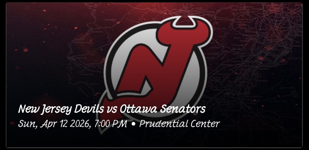 2 NJ Devils Vs Ottawa Senators Tickets  4/12/26 Sec 132 Row 1